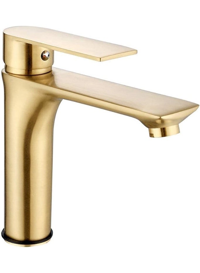 واي دي صنبور حوض حمام عصري بمقبض واحد، خلاط حوض بتصميم شلال، مصنوع من النحاس الصلب، مزود بخرطوشة سيراميك، يُركب على سطح الحوض، ذو فوهة عالية القوس للاستخدام في الحمامات والمغاسل. - Image 1